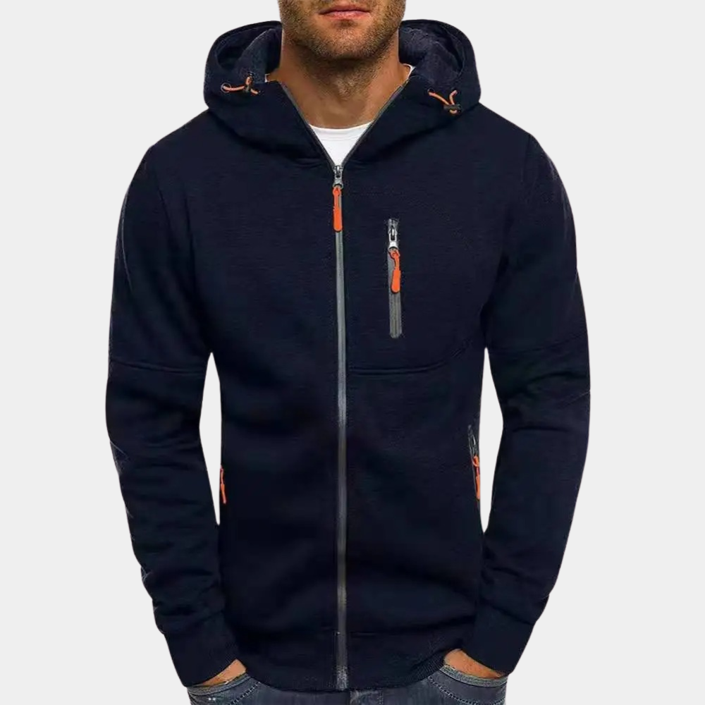 Damien | Heren Rits- en Koordsluiting Sweater Hoodie