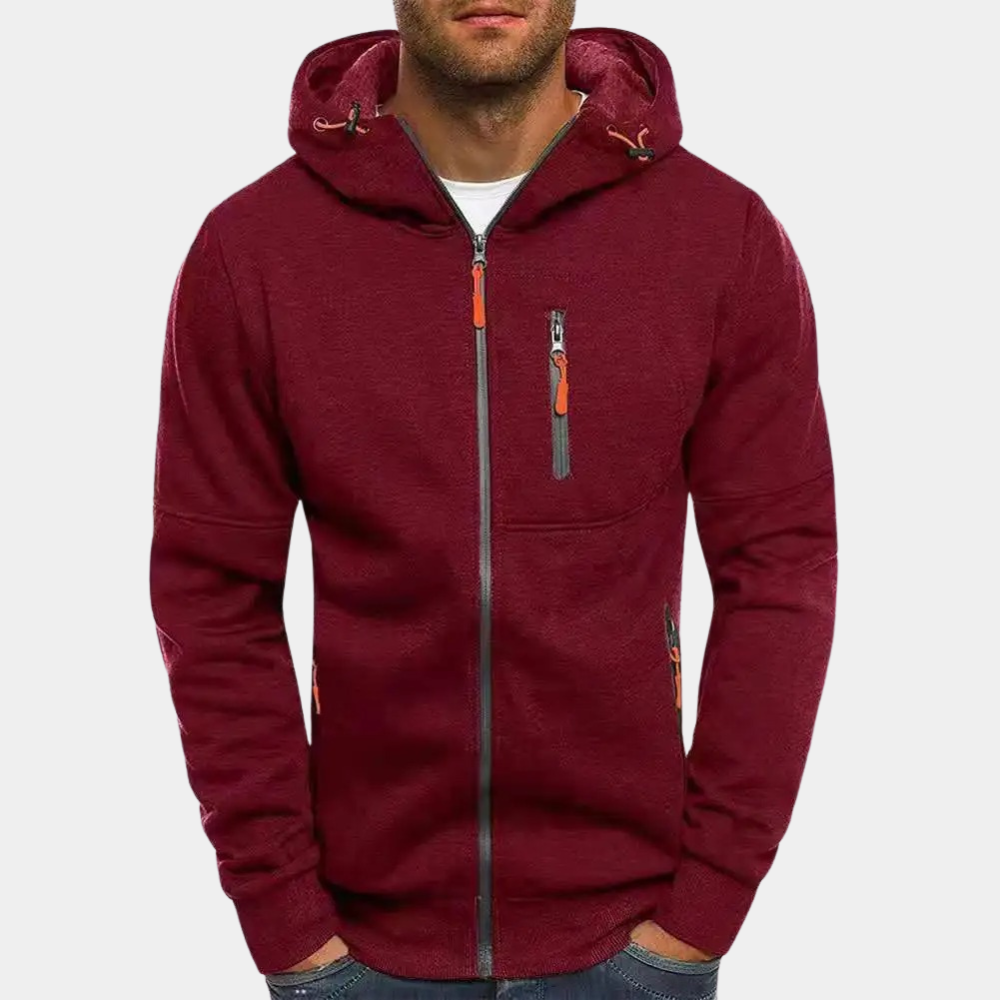 Damien | Heren Rits- en Koordsluiting Sweater Hoodie