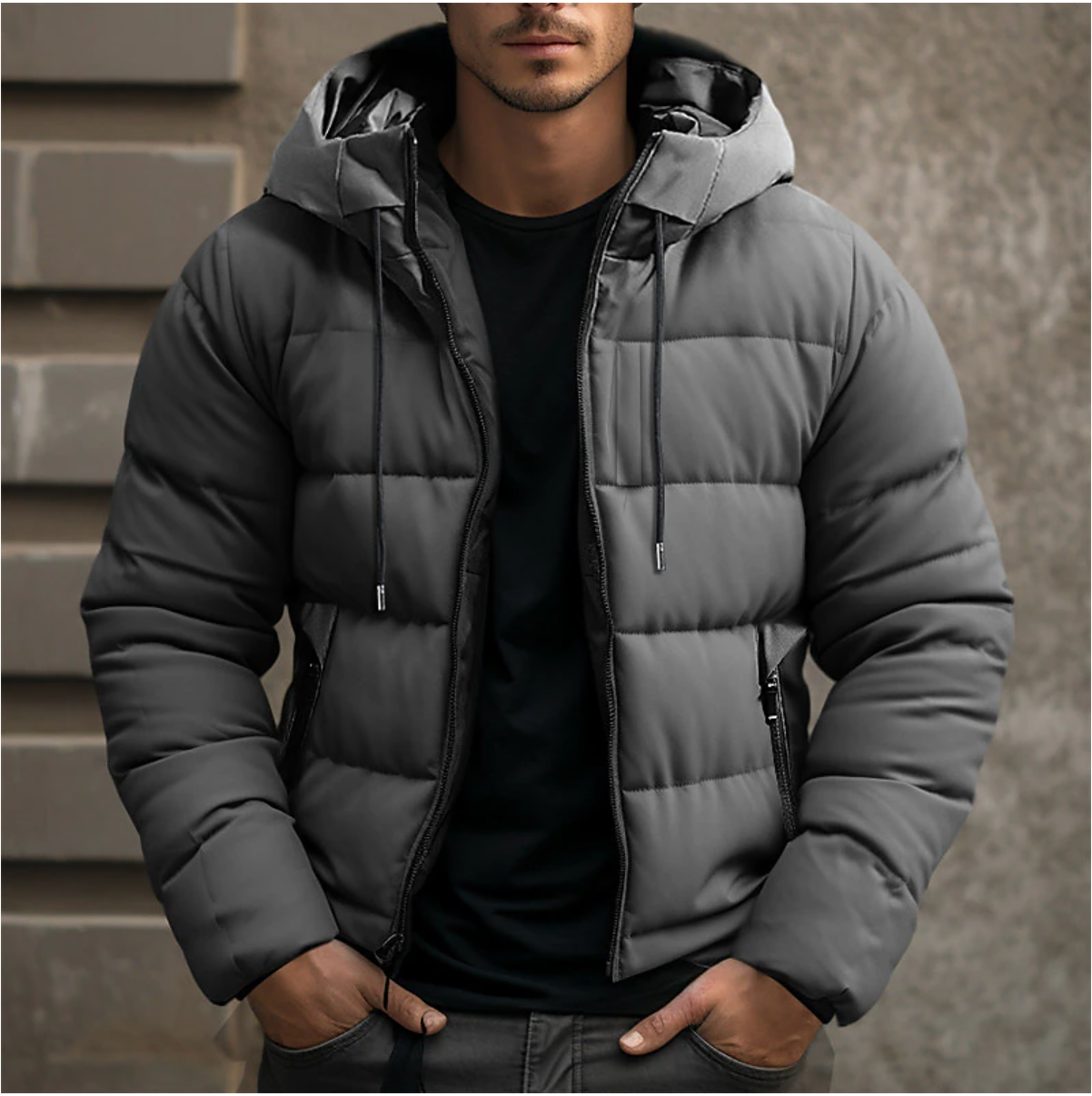 Matthew | Heren Winter Ritssluiting Hoodie Gewatteerde Jas