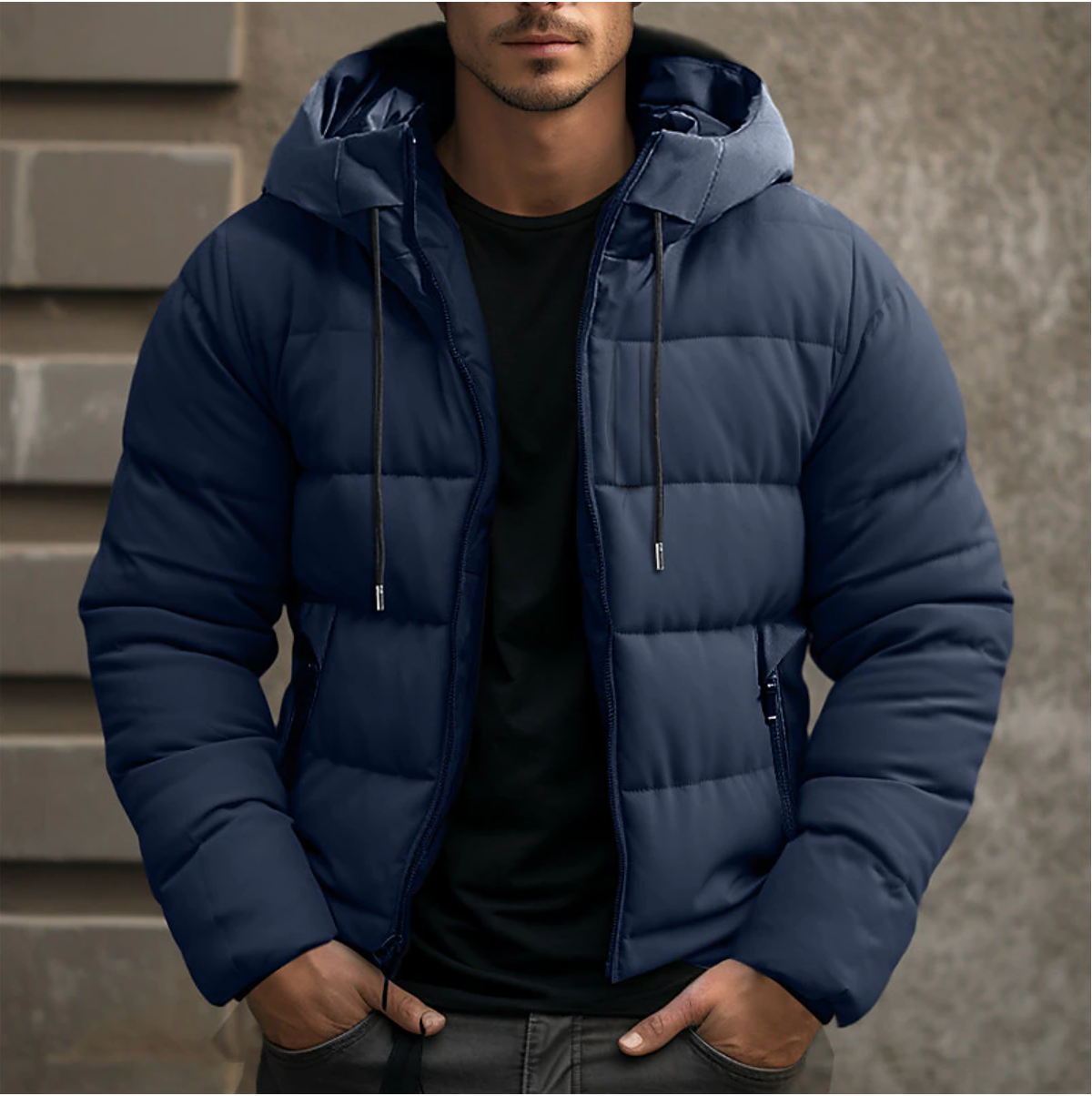 Matthew | Heren Winter Ritssluiting Hoodie Gewatteerde Jas