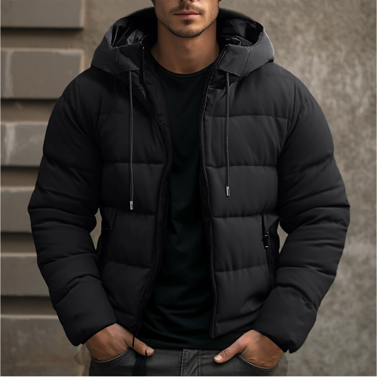 Matthew | Heren Winter Ritssluiting Hoodie Gewatteerde Jas